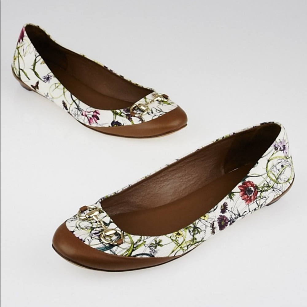 Gucci | Canvas Flora Horse-bit Flats 35